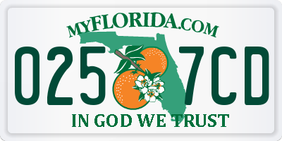 FL license plate 0257CD