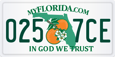 FL license plate 0257CE