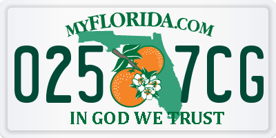 FL license plate 0257CG