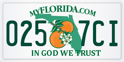 FL license plate 0257CI