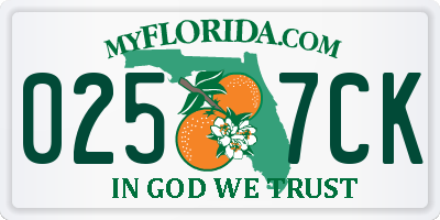 FL license plate 0257CK