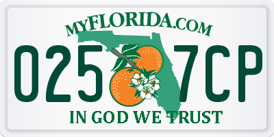FL license plate 0257CP