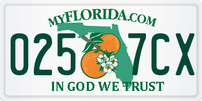 FL license plate 0257CX