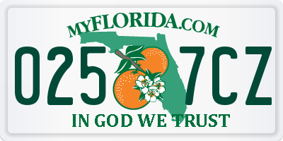 FL license plate 0257CZ