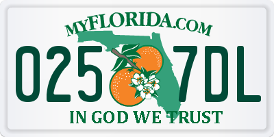 FL license plate 0257DL
