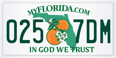 FL license plate 0257DM