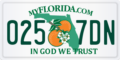 FL license plate 0257DN