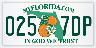 FL license plate 0257DP