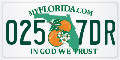 FL license plate 0257DR