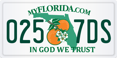 FL license plate 0257DS