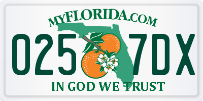 FL license plate 0257DX