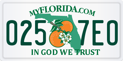 FL license plate 0257EO