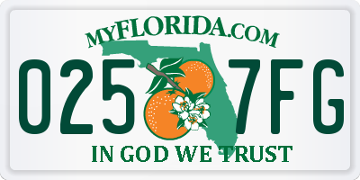 FL license plate 0257FG