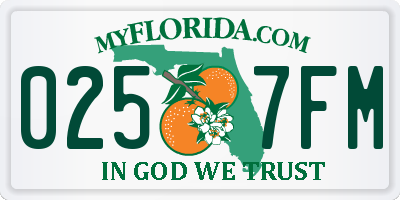 FL license plate 0257FM