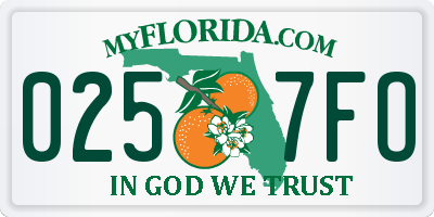 FL license plate 0257FO
