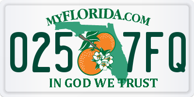 FL license plate 0257FQ