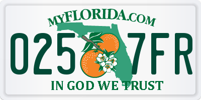 FL license plate 0257FR