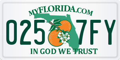 FL license plate 0257FY
