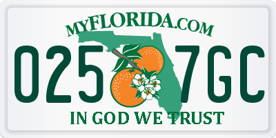 FL license plate 0257GC