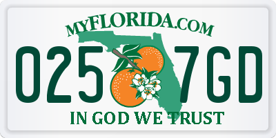 FL license plate 0257GD