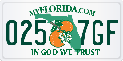 FL license plate 0257GF