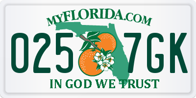FL license plate 0257GK