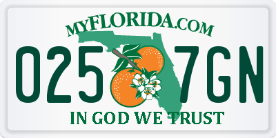FL license plate 0257GN