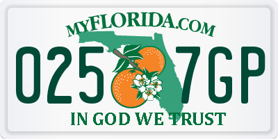 FL license plate 0257GP
