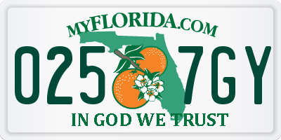 FL license plate 0257GY
