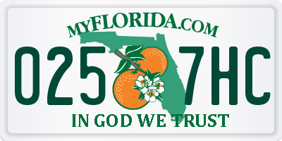 FL license plate 0257HC