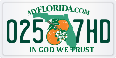 FL license plate 0257HD