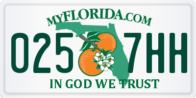 FL license plate 0257HH