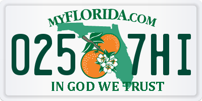 FL license plate 0257HI