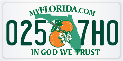 FL license plate 0257HO