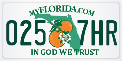 FL license plate 0257HR
