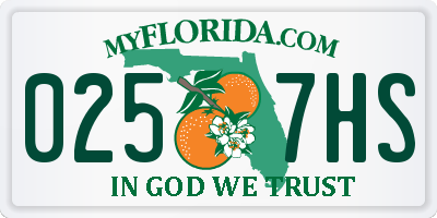 FL license plate 0257HS