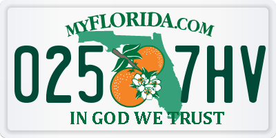 FL license plate 0257HV
