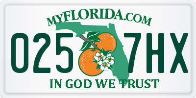 FL license plate 0257HX