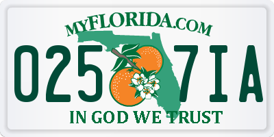 FL license plate 0257IA