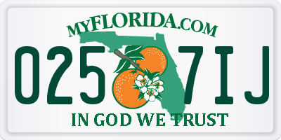 FL license plate 0257IJ