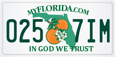 FL license plate 0257IM