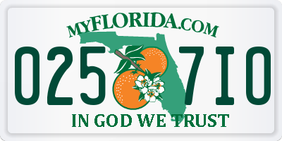 FL license plate 0257IO