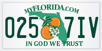 FL license plate 0257IV