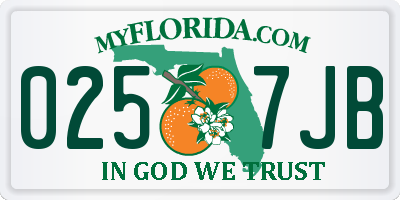 FL license plate 0257JB