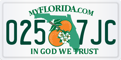 FL license plate 0257JC
