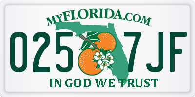 FL license plate 0257JF