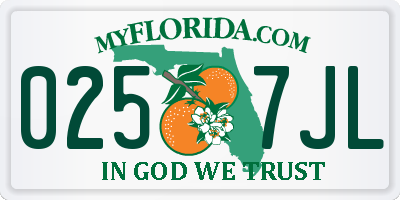 FL license plate 0257JL