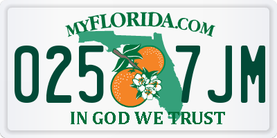 FL license plate 0257JM