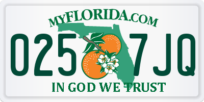 FL license plate 0257JQ