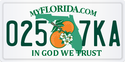FL license plate 0257KA